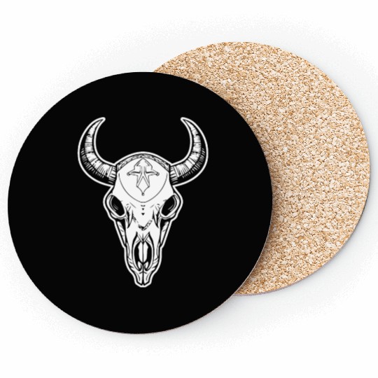 Cow Skull Boho Coasters
