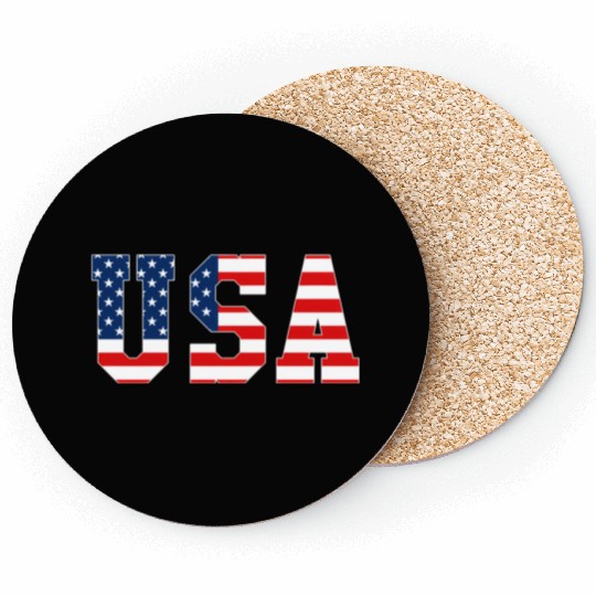 Usa Patriotic American Flag Red White Blue Coasters