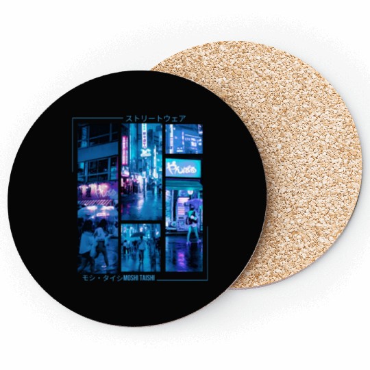 Japanese Cyberpunk Tokyo Streetwear Aesthetic Coasters