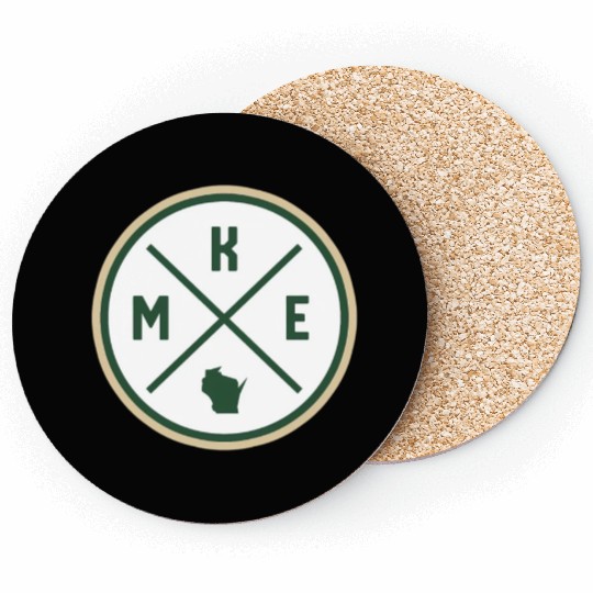 Milwaukee Circle Patch Green Coasters