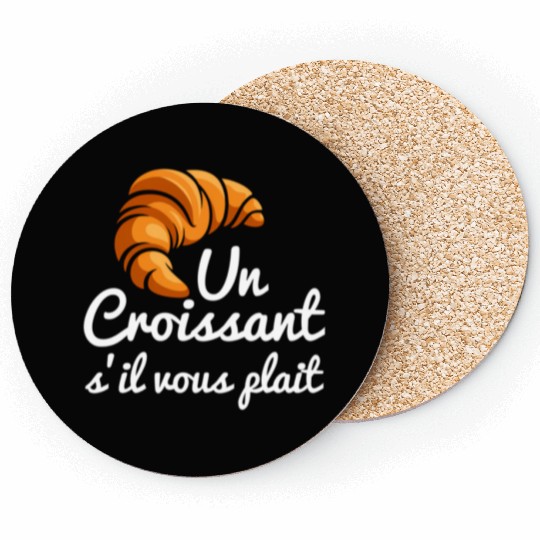 French Croissant Bread Un Croissant S'Il Vous Coasters