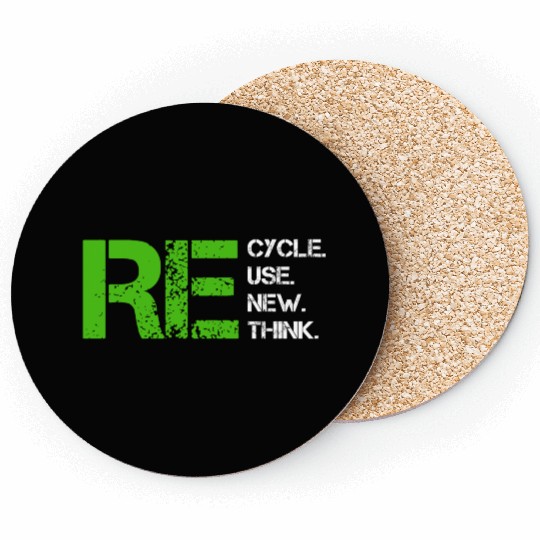 Reduce Reuse Recycle Rethink World Environment Day Coasters