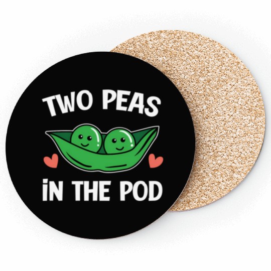 Two Peas In The Pod Powered By Plants Vegetarian Coasters