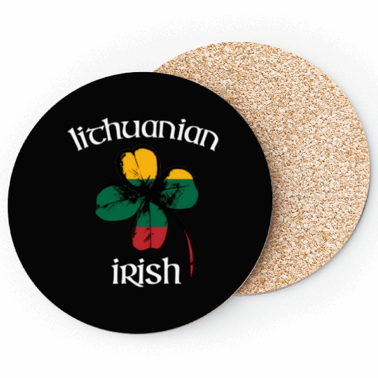 Lithuanian Irish Flag Of Lithuania Shamrock Coasters
