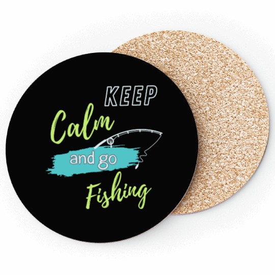Keep Calm and Go Fishing Coasters
