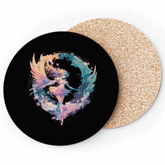Watercolor Fairy Girls Fairycore Pastel Goth Butte Coasters