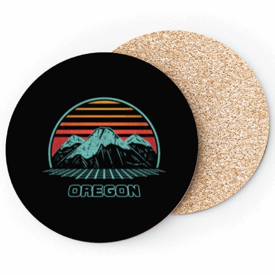 Oregon Mountain Hiking 80S Style Coasters