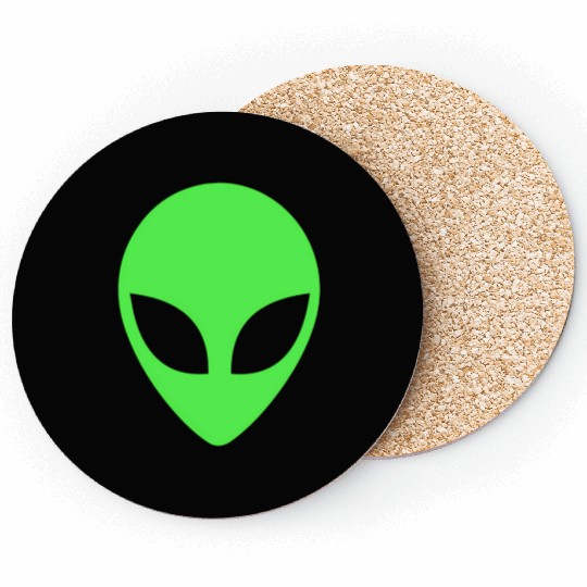 Green Alien Head 90S Style Alien Coasters