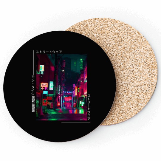 Japanese Cyberpunk Tokyo Streetwear Aesthetic Coasters