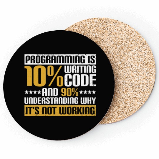 Software Developer Binary Computer Science Funny P Coasters