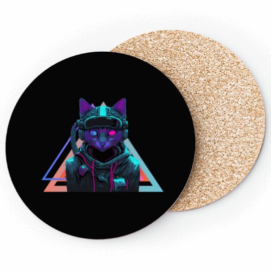 Cyberpunk cat Coasters