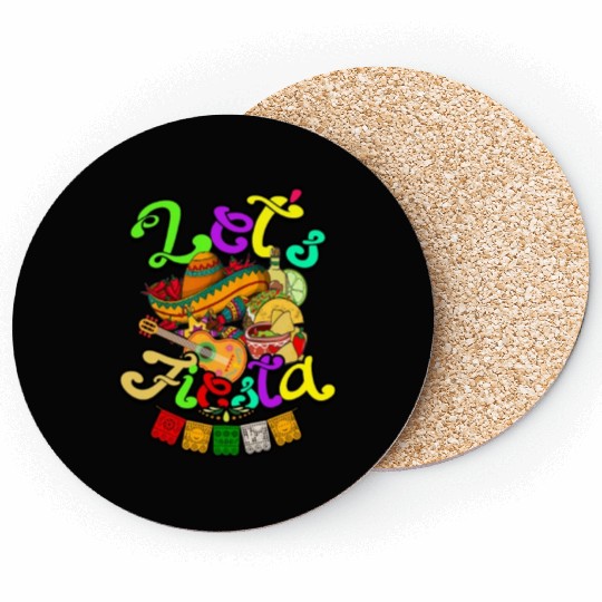 Cinco De Mayo Mexican Guitar Cactus - Mexican Coasters
