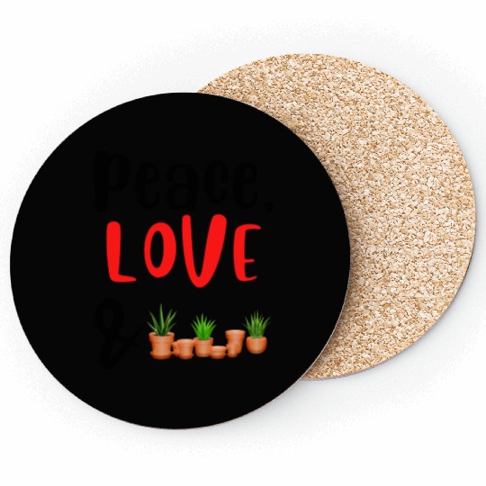 Peace Love and Plants Coasters
