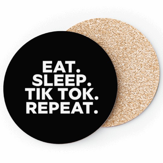 Eat Sleep tiktok Repeat retro vintage colors Coasters