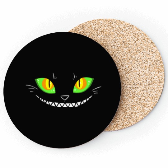 Creepy Cat Face Coasters