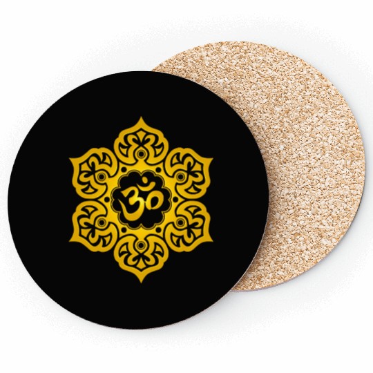 Yellow Lotus Yoga Om Coasters