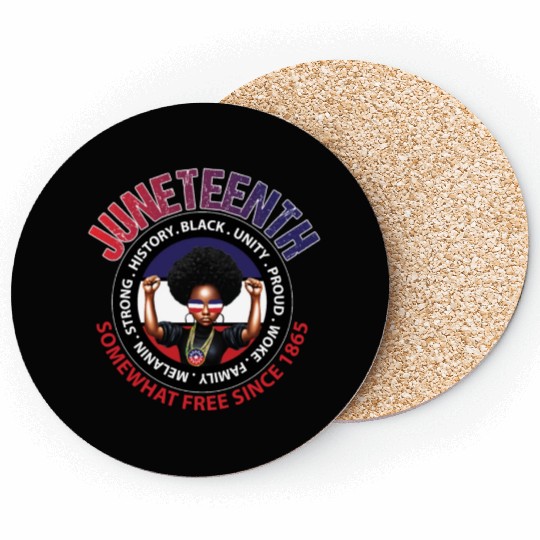 Juneteenth Red White and Blue Power Coasters