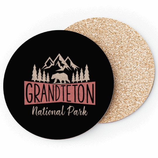 Vintage Grand Teton National Park Us Mountains Coasters