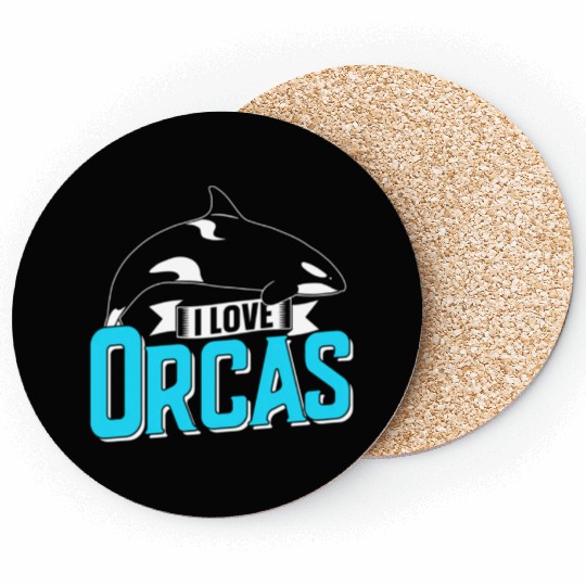 I Love Orcas Orca Whale Sea Coasters
