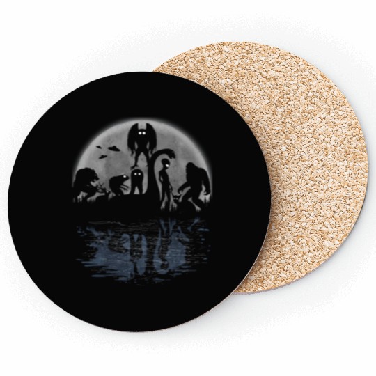 Bigfoot Loch Ness Monster Moth And Aliens Cryptid Coasters