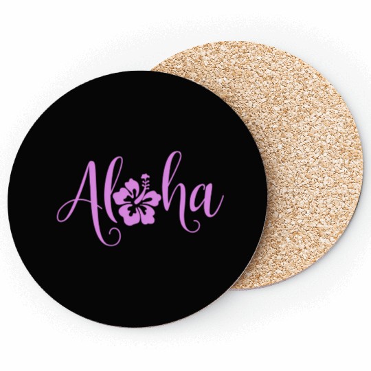 Aloha Hawaiian Hibiscus Flower Surfer Maui Kauai H Coasters