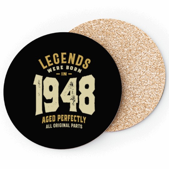 Legends Born 1948 75th birthday Coasters