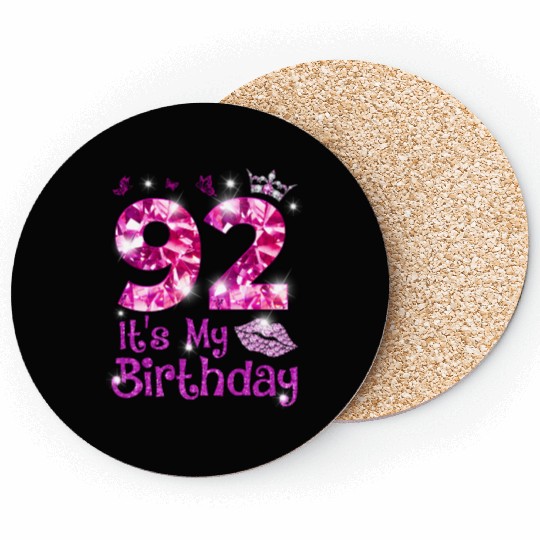 Vintage Happy 92 It'S My Crown Lips Coasters