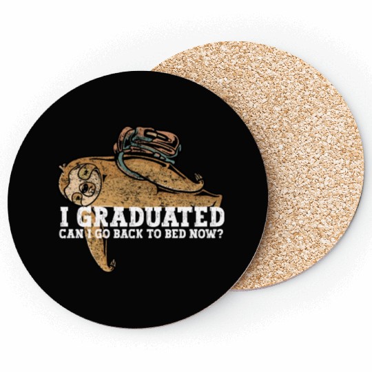 Graduation Humor with Lazy Student Illustration Coasters