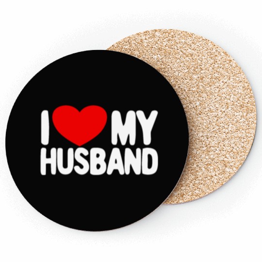 I Love My Husband Red Heart Wife I Love My Husband Coasters