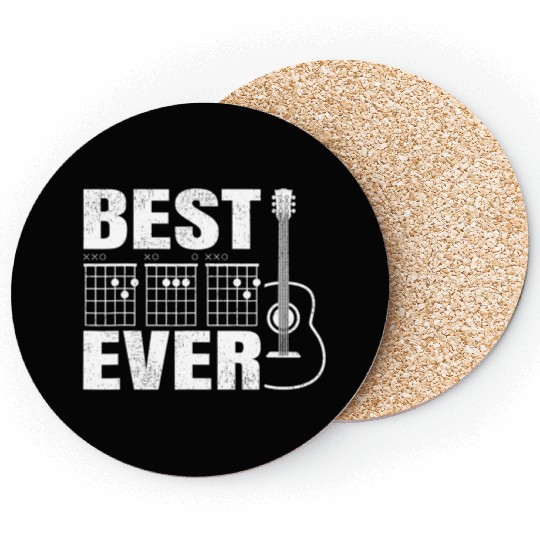 Funny Best Dad Ever Guitar Chord Guitarist Dad Coasters