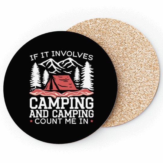 Camping And Bacon Meat Camp Camper I Love Bacon Coasters