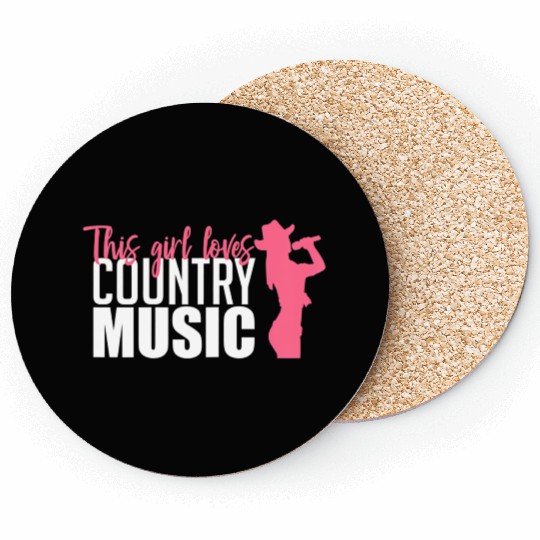 This Girl Loves Country Music A Western Folk Fan Coasters