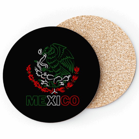 Meco With Mecan Eagle From Flag Red Green And Coasters