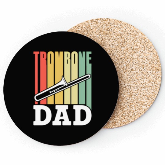 Trombone Dad Player Musician Trombonist Music Fath Coasters