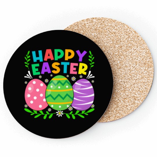 Happy Easter Day Bunny Eggs Easter Coasters