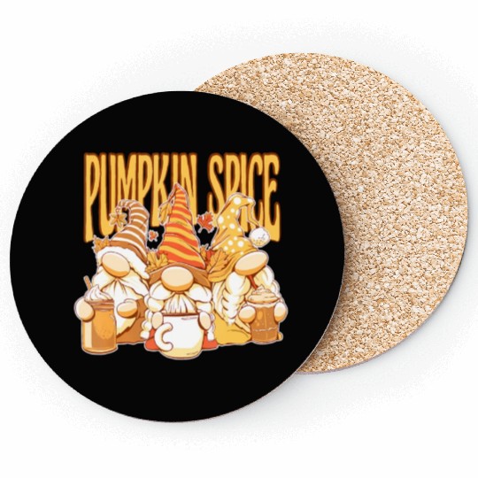 Gnomes Autumn Season Pumpkin Spice Hallothanksmas Coasters