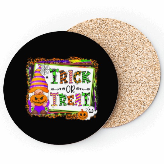 Halloween Gnomes Witch Autumn Trick Or Treat Coasters
