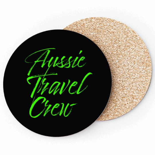 Aussie Travel Crew green Coasters