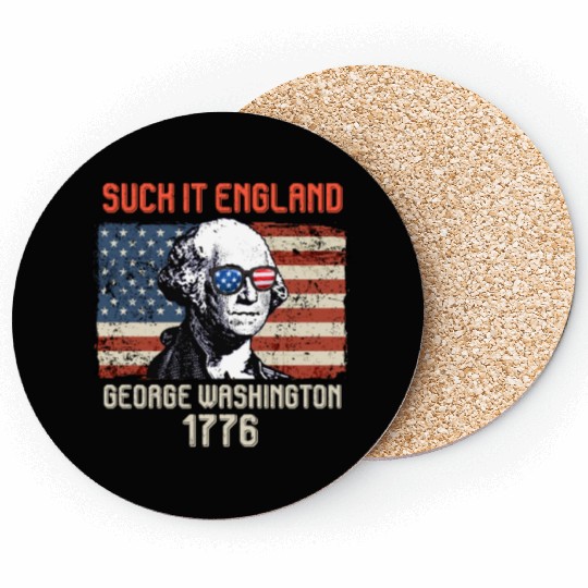 Suck it England George Washington 1776 USA Coasters