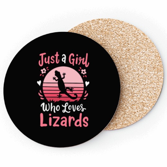 Lizard Reptile Lizard Lover Retro Coasters