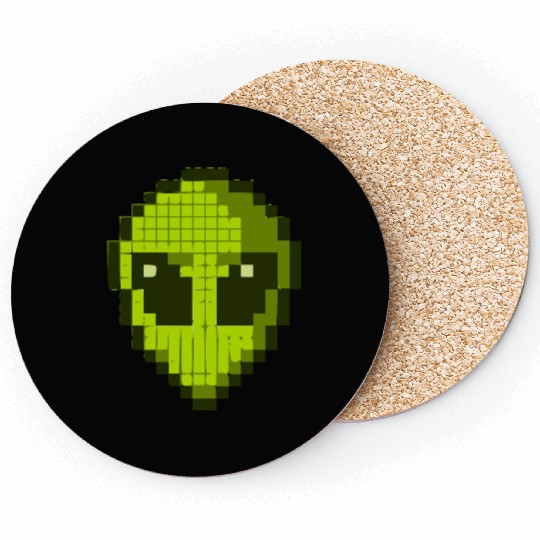 Green Alien Face Coasters