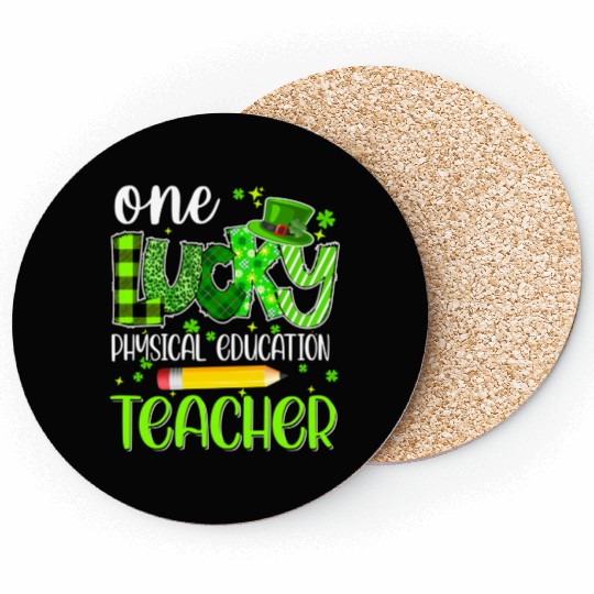 One Lucky Physical Education Teacher Pencil St Coasters