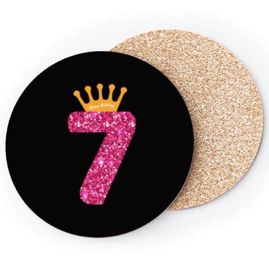 Happy 7Th Party 7 Bday Coasters