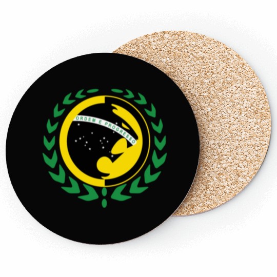 Renzo Gracie Jiu-Jitsu Brazilian Flag Color Coasters