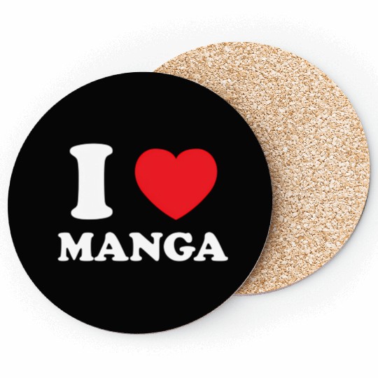 Manga Fan Of Japanese Animation Comics Heart Manga Coasters