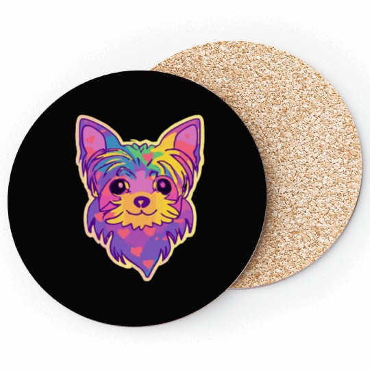 Yorkshire Terrier Rainbow Dog Lover Yorkie Coasters
