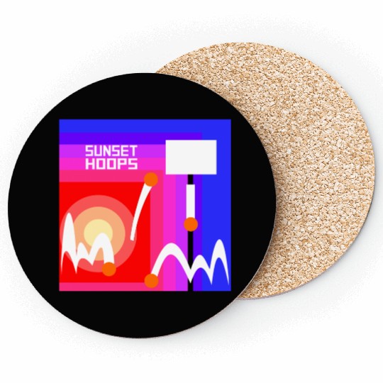 Basketball Gift: Sunset Hoops Coasters