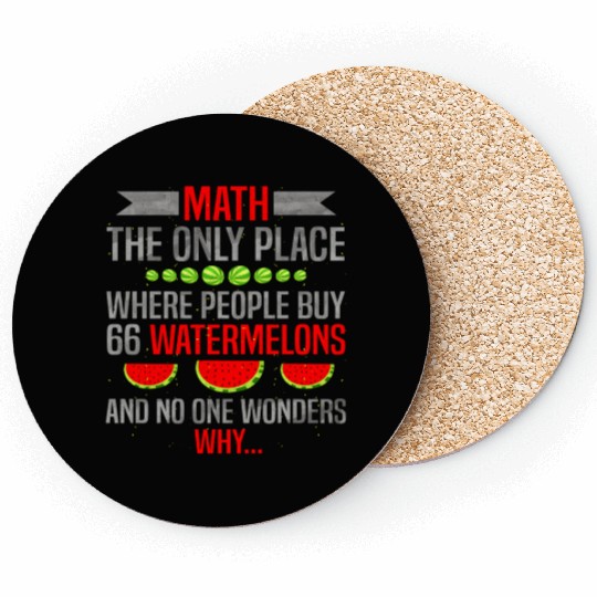 Math And Watermelons Mathematics Calculation Numbe Coasters