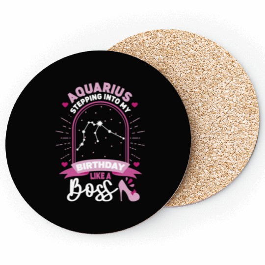 Aquarius Stepping Into Astrology Birth Sign Coasters