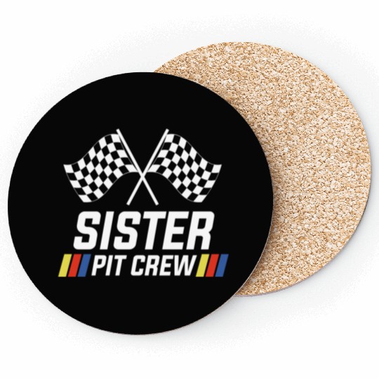 Pit Crew Sister Matching Racer Drag Racing Coasters